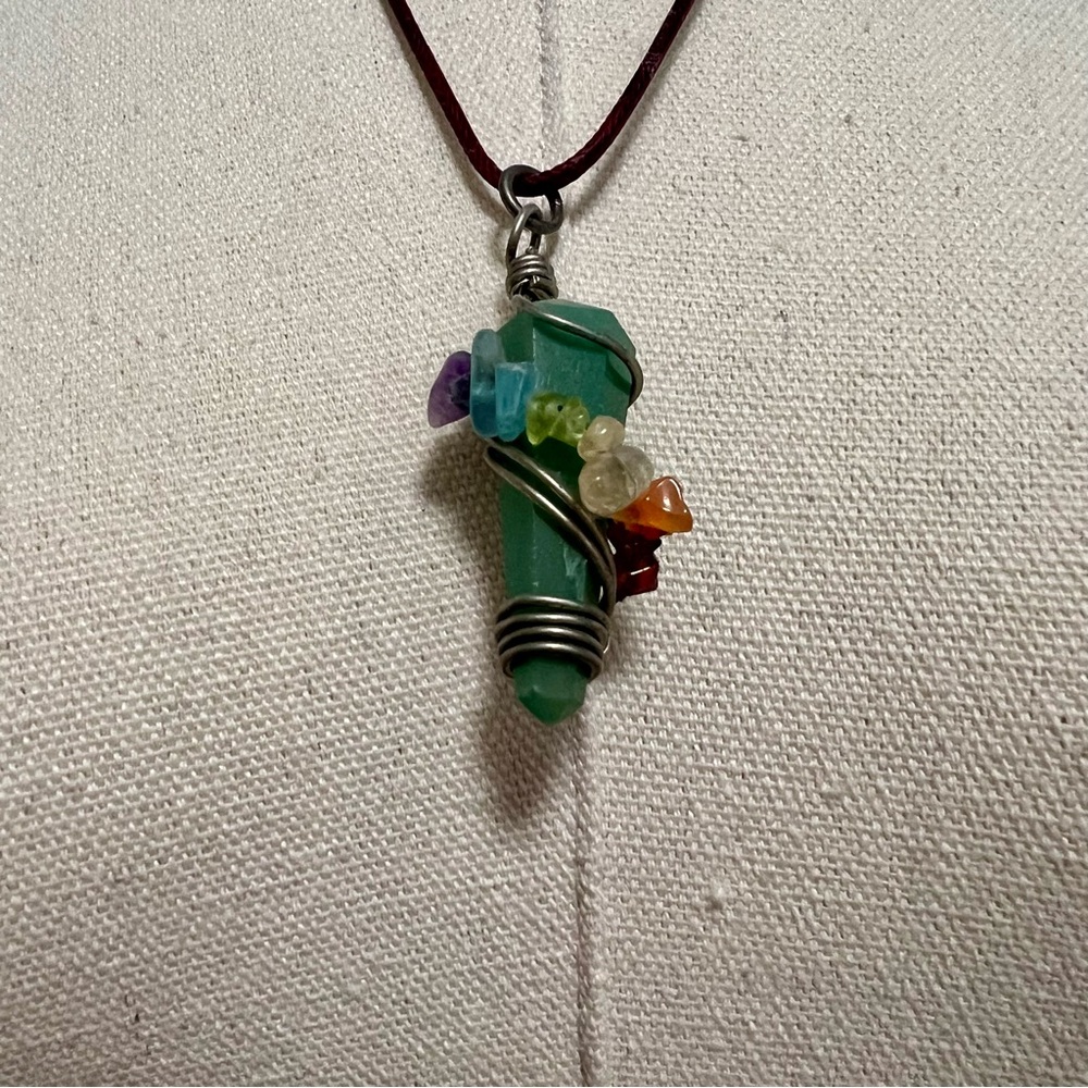 Wire Wrapped Chakra Crystal Pendant